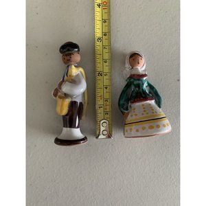Miniature Set of 2 OLD Handcrafted Hand-Painted figurines (European)  Boy Girl